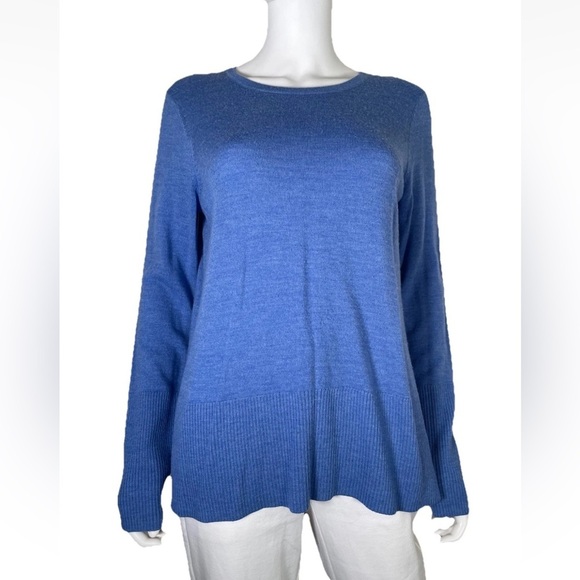 J. McLAUGHLIN Blue Italian Merino Wool Pullover Sweater Womens Sz S Crewneck EUC - Picture 2 of 16